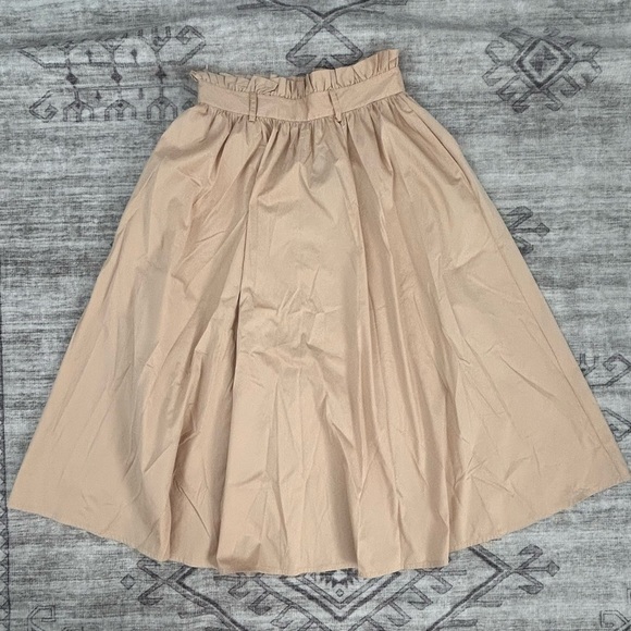 Gentle Herd Tan A Line Long Skirt Size Medium Pockets NEW - Picture 1 of 5